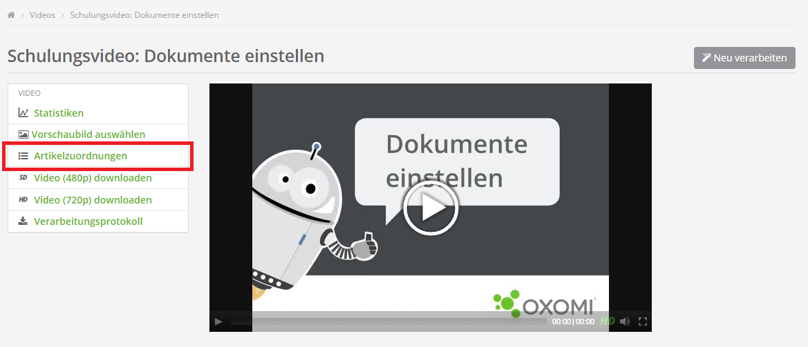 Video Arikelzuordnung